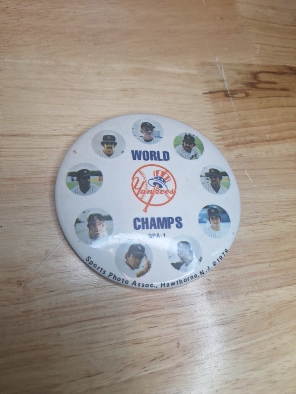 1979 NY YANKEES WORLD CHAMPS Nettles Munson Reggie Jackson 4" Pinback Button ^